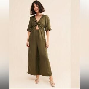 Anthropologie Aida jumpsuit in moss green